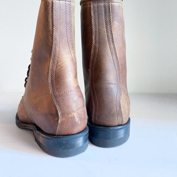 NEW Deadstock Vintage Brahma Brown Leather Lace up Boots Made in Canada 8C - Picture 6 of 9